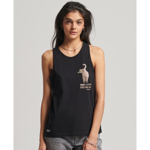 Superdry Γυναικεία αμάνικη μπλούζα Vintage Crossing Lines Vest